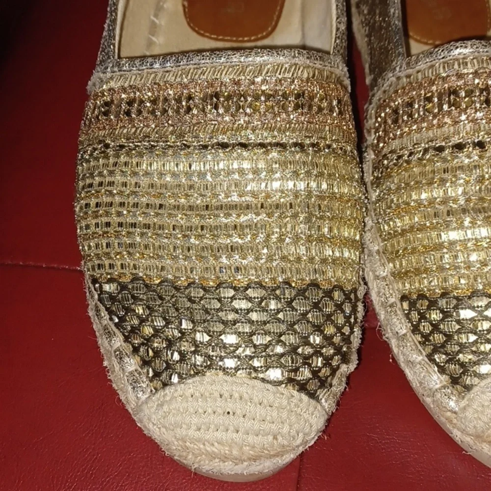 Patrizia by Spring Step Raiatea Slip On Gold Espadrille Loafer